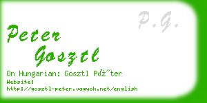 peter gosztl business card